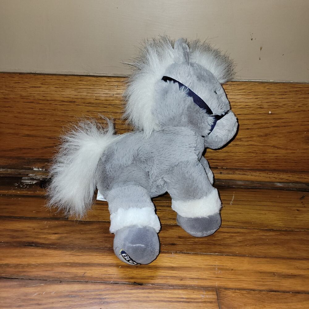 Breyer Bridle Buddies Grey Horse 11 Inch Blue Bridle White Mane‎ and Tail Plush